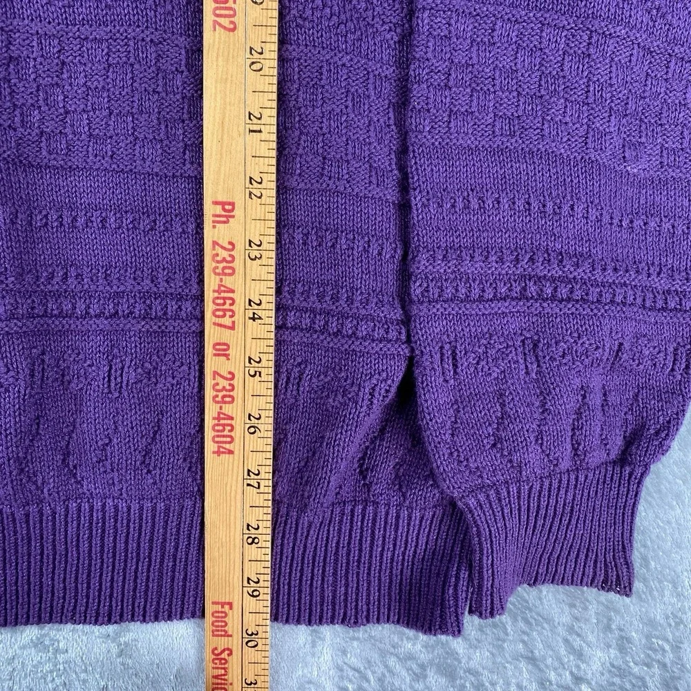Vtg Hampton‎ Bay Trading Company Sweater Mens XL Purple 3D Knit Textured 90s